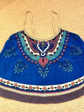 Flying Tomato, Spaghetti strap, Colorful Swing Top -  Size Small